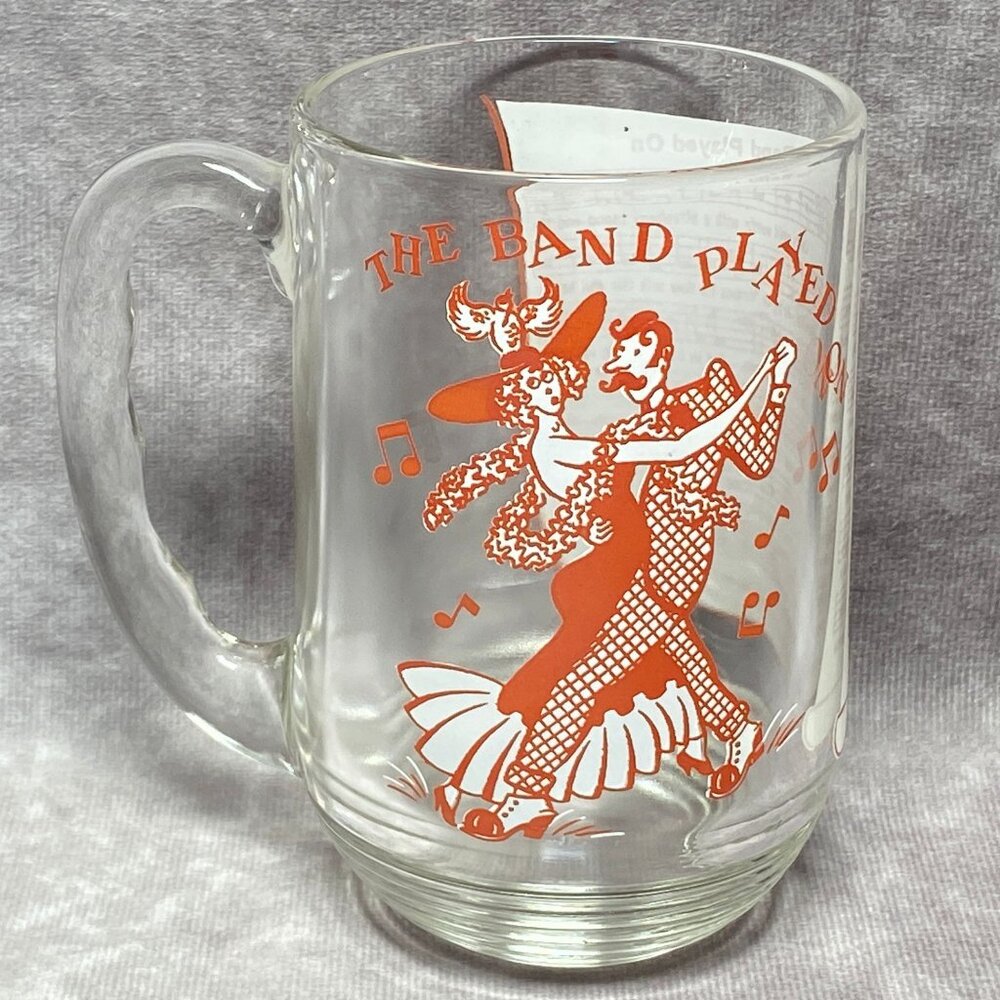 Hazel Atlas Big Top Peanut Butter Glass "The Band Played On" Song Lyrics Mug